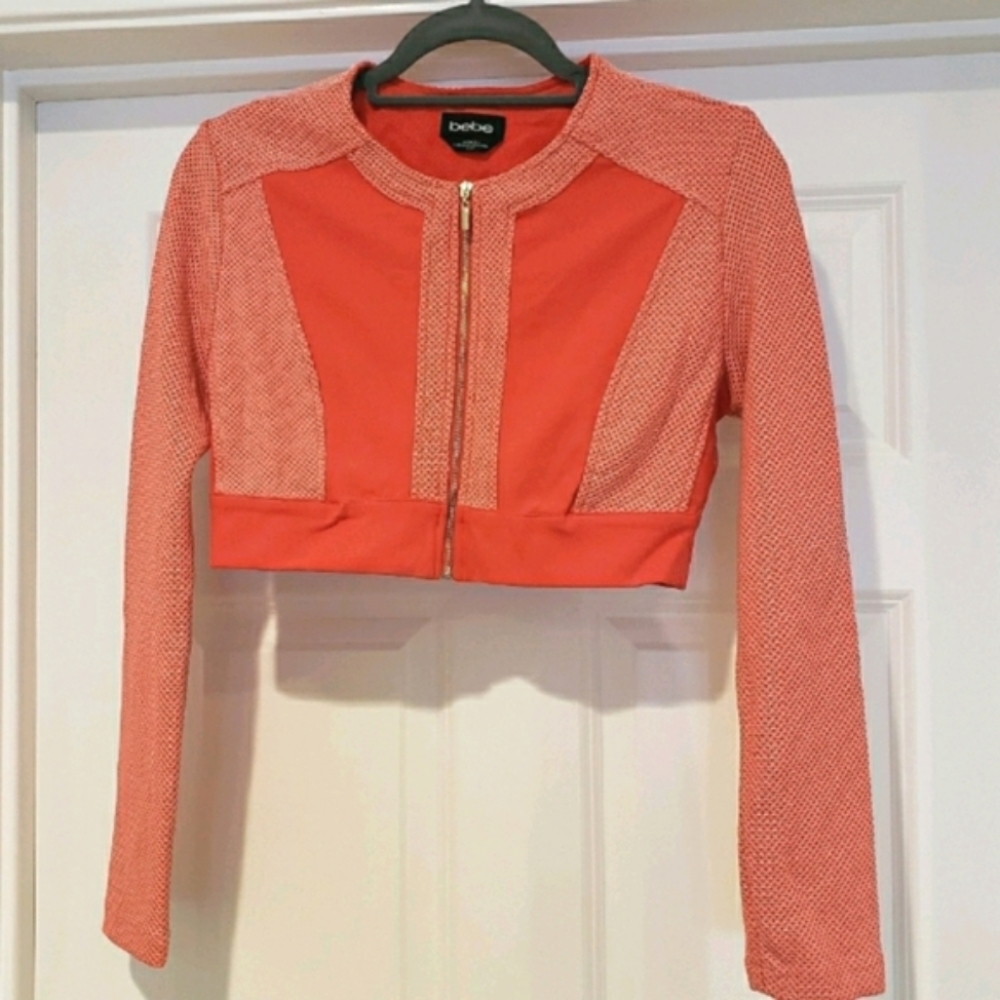 Bebe Crop Top Jacket in peachy-pink
